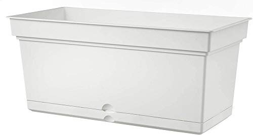 Teraplast Aqua Dimensioni 99,0cm x 47,0cm x 43,5cm - Fioriera Da Esterno In Plastica Opaca, Colore Bianco, 100% Riciclabile Con Riserva D'Acqua. Vaso Rettangolare Da Esterno.