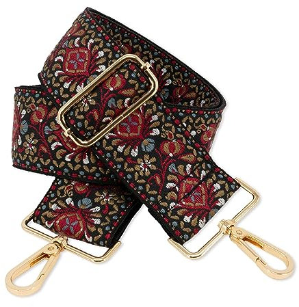 BENAVA Verstellbarer Schulterriemen für Taschen 75-135 cm Taschengurt Breit 50mm | Trageriemen Handtasche Rot Schultergurt Karabiner Gold | Taschenriemen Verstellbar Riemen