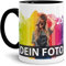 Tasse selbst individuell gestalten/Personalisierbar mit eigenem Foto Bedrucken/Fototasse/Motivtasse/Werbetasse/Firmentasse mit Logo/Innen & Henkel Schwarz