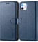 TUCCH Foldable Case for iPhone 11 (6.1), Wallet with Shockproof TPU, PU Leather RFID Blocking Credit Card Holder, Magnetic Viewing Stand, Dark Blue