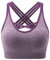 ANGOOL Damen Sport BH ohne Bügel Gepolstert Yoga Bra Kreuz Rücken Sport Bustier für Jogging Fitness , Violett , L