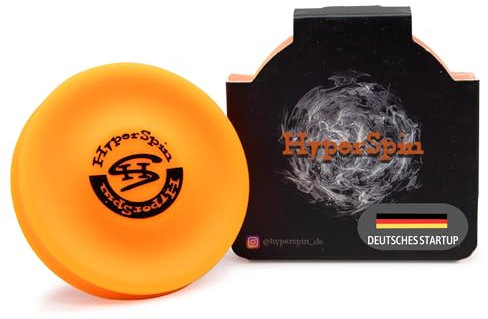 HyperSpin Mini Frisbee – Vola oltre 60 metri – Sport di tendenza, giocattolo per esterni in silicone (arancione)