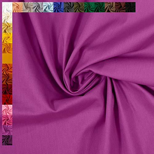 Swafing Baumwollstoff Heide, Uni-Farben, Einfarbig, 100% Baumwolle, Erika, Standard 100 by Oeko-TEX (50cm x 150cm)