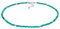 Damen Halskette Choker aus Türkis Perlen (3 mm) und Silber Kugeln, Edelsteinkette Boho Fashion aus 925 Sterling Silber, Kurze Mala Buddha Kette aus Achat Kugeln Frauen und Mädchen, Länge 36cm