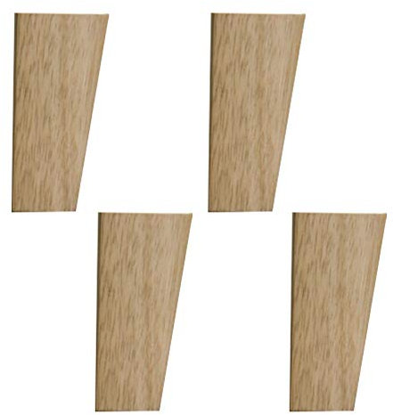 4 Stück Eiche Möbelfüße,Sofafüße,Bett Beine,Unvollendet Schrankfüße,Nachttischfusse,Quadratischer Schräger Kegel Küche Fuße,Massivholz Holzbeine,mit Montageplatten und Schrauben(10cm(3.9inch))