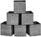 SONGMICS Storage Boxes, Set of 6 Non-Woven Fabric Boxes with Handles, 30 x 30 x 30 cm, Fit Cube Storage Unit, for Shelves, Foldable, Clothes Organisers, Heathered Black RFB006B01