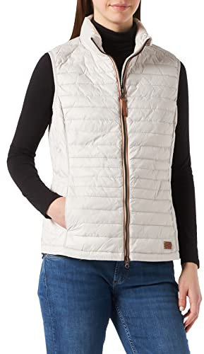 camel active Damen kurze leichte Steppweste mit elastischen Bündchen Weiß, womenswear-42
