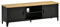 HOMCOM - Mueble para TV de 55 pulgadas con 2 armarios patas ajustables, marco metálico, color negro, bandeja de madera natural, 150 x 40 x 50 cm
