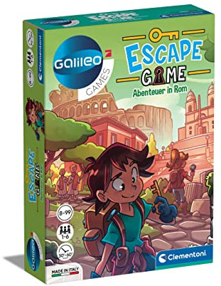 Clementoni Escape Game - Abenteuer in Rom - spannendes Gesellschaftsspiel zum Knobeln & Rätseln - Familienspiel mit Hinweiskarten & Requisiten ab 8 Jahren 59271