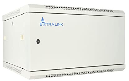 Netzwerkschrank 6U 600x450, Serverschrank, 19 Zoll Rack von Extralink, Wandmontage, selbstmontierender Rahmen, abnehmbare Seitenwände, für Switches UPS Server Netzwerkausrüstung, Grau