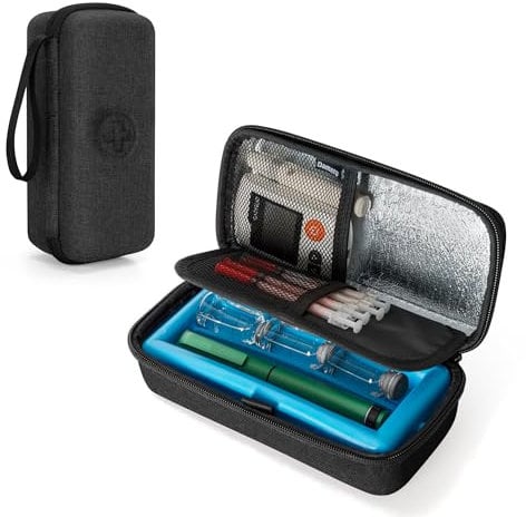Damero Insulin-Kühler-Reisetasche, Insulin-Stift-Etui, medizinischer Kühltaschen-Schutz mit Eisbeutel für Diabetiker und andere Vorräte, schwarz