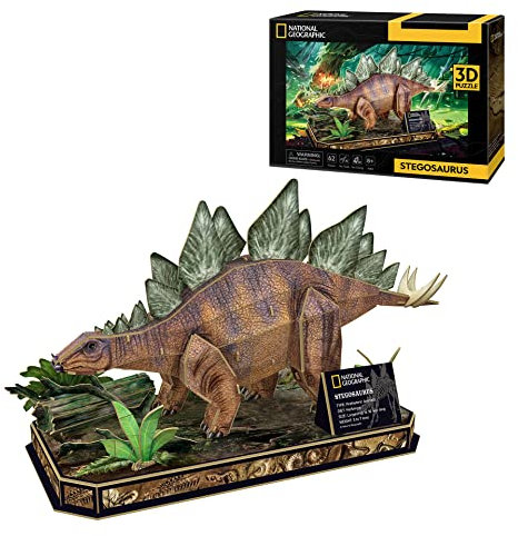 National Geograohic - 3D Puzzle Stegosaurus | 3 D Puzzle Für Kinder Und Erwachsene | Dinosaurier Puzzles 3D | Kinder Spielzeug | 62 Teiles