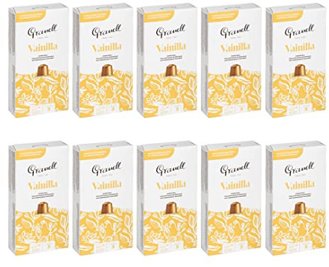 Granell Cafés · 1940 - Flavored - Vanille Aromatisierter Espresso | Kaffeekapseln 100% Arabica Kaffee - 100 Aluminium Kaffee Kapseln