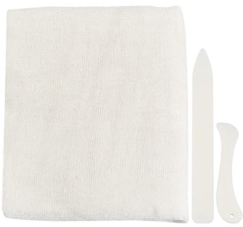 PandaHall Buchbinder Set Buchbinderleinen Kits Mit 3.2X0.4m Weißer Buchbindetuch Buchstoff Buchleinen 2 Stück Knochenordner Papierfalter Werkzeug Für DIY Buchbinderei Basteln Nähzubehör