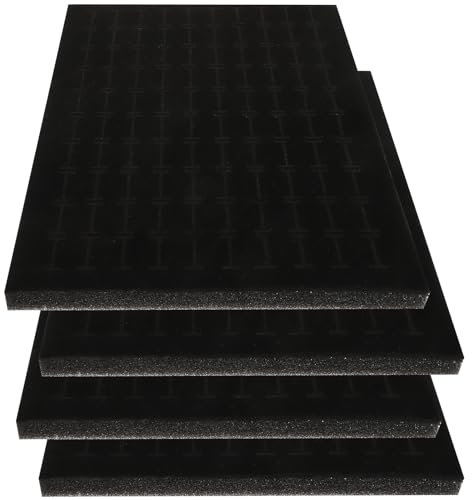 Cabilock 4 StüCk SchmuckkäStchen Schaumstoffeinlagen, Schaumstoff Pads Für Schmuck, 100 SteckpläTze FüR Ringe, Ohrringe, Broschen, Schmuckaufbewahrung, Schwarz, 11 X 7 X 0.5 Zoll