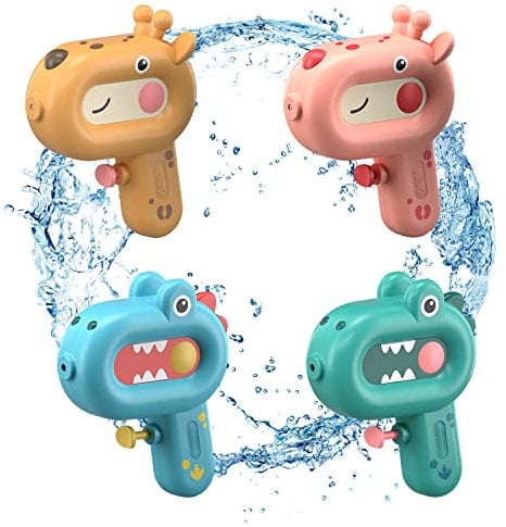 BBLIKE Water Gun, 4pcs Wasserpistole Kinder, Wasserspritzpistole Schwimmbad Spielzeug wasserpistole klein für Kinder Baby 3 4 5 Jahre Wasser Kampf Spielzeug Sommer Strand Outdoor
