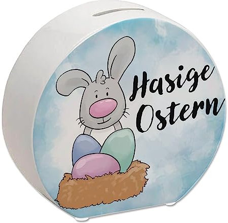 Hasige Ostern Spardose mit niedlichem Osterhasen als Sparhilfe für die schöne Frühlingszeit und alle, die Ostern lieben und Sich auf die Osterfeiertage freuen
