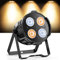 ZonQoonz 200W COB Par Licht Kalt/Warmweiß Lichteffekte, 4 LED Par Scheinwerfer DMX 4/8CH mit Sound Aktiviertem für Architektonische Kirche Disco Hochzeit Party Halloween Weihnachten