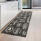Teppich-Traum Kaffee Küchenläufer schwarz mit Gelrücken und Schriftzug in weiß, 80 x 300 cm