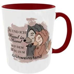 Glühweintasse mit Spruch//Tasse Wölfe/Winter