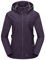 Outdoor Ventures Damen Softshelljacke Kurze Gefütterte Funktionsjacke Wasserdichte Übergangsjacke mit Abnehmbarer Kapuze Regenjacke Outdoor Regenmantel Softshellmantel für Wandern Laufen Lila 2XL