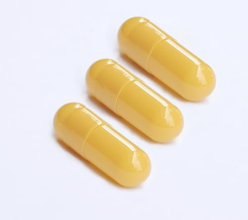 Vivameo Lot de 250 capsules vides végétales/végétaliennes HPMC Taille 00 Jaune (neutre au goût) Capsules vides Qualité pharmaceutique