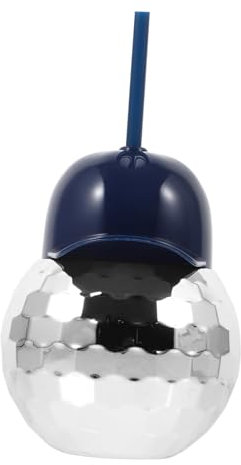 Zerodeko Shape with Hat Decor Cocktail Tumbler Glitzernder Disco Trinkbecher Für Hochzeiten Und Partys Abnehmbarer Strohhalm Einzigartiges Design Für Unvergessliche Feiern