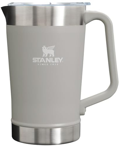 Stanley Stay-Chill Pitcher 64 oz | Cold Water, Beer, and Drink Pitcher with Lid | Large Capacity Durable Beverage Container with Handle | Insulated Stainless Steel | BPA-Free | Ash