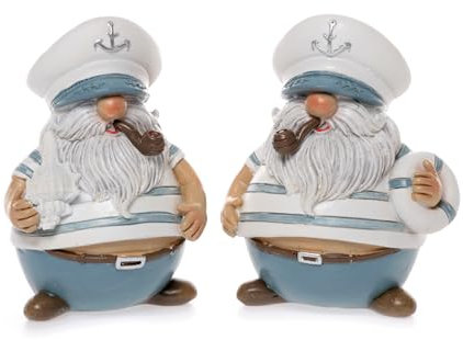 Dio only for you 2er Set Dekofigur Kapitän mit Pfeife | Maritim Figur Zierfigur | 10,5x7 cm