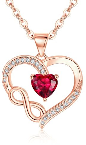Tusuzik Gifts for Mum 925 Sterling Silver Necklaces for Women Rose Gold Necklace Womens Jewellery Mothers Day Gift