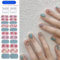 MrCuvaryas 20 Stück Gel UV Nagelfolien Sticker, Echte Nagellack-Kunstaufkleber - Blau Full Wraps Nagelaufkleber UV/LED-Lampe Erforderlich Cured Gel Nail Strips, Fingernägel zum aufkleben (Blue Stars)