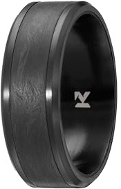 kohlenstoff 12 Forged Carbon Ring Schwarz für Damen und Herren hochwertig beschichtet aus geschmiedetem Carbon und Edelstahl