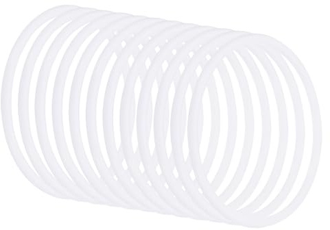PATIKIL 4,3 Zoll Traumfänger Ringe, 30 Stück Kunststoff Makramee Blumenkranz Rundring für Heim Auto DIY Handwerk Hochzeit Wanddekorationen, Weiß