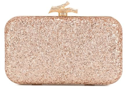 Syrads Pochette Sacs à main pour femmes Sac de soirée Pochette avec chaîne pour fête de mariage,Champagne rose