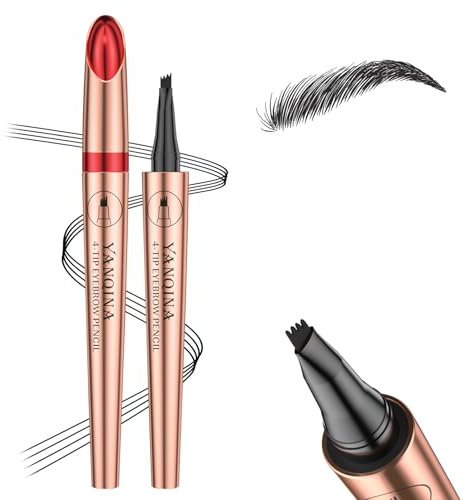 Brow Pen - Eyebrow Pen with Fork Tip - Waterproof and Smudgeproof Microblading Eyebrow Pen for Naturally Defined Eyebrows Long-lasting