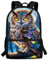 TOADDMOS 43,2 cm glatter Rucksack mit Reißverschluss für Mädchen und Jungen, leichter Schulranzen-Rucksack, Mond Eule Print