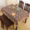 Homxi Tischdecken Quadrat Stoff 110 W x 110 L cm,Outdoor Tischdecke Rot Blumenstickerei Polyester Tischwäsche Tisch