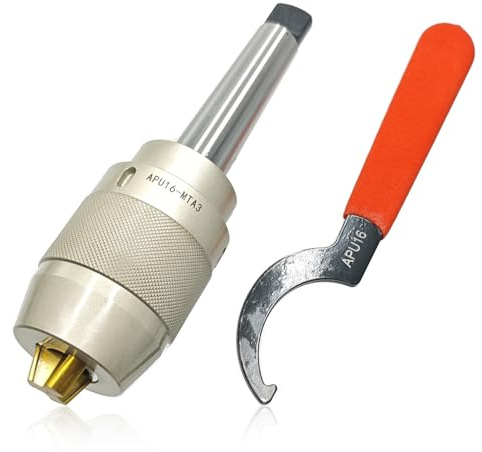 MT3 Schnellspannbohrfutter, 3-16 mm, titanbeschichtete Backen | MT3 Bohrfutter, APU16 Schraubenschlüssel, integrierter Schaft, strapazierfähig, selbstspannend