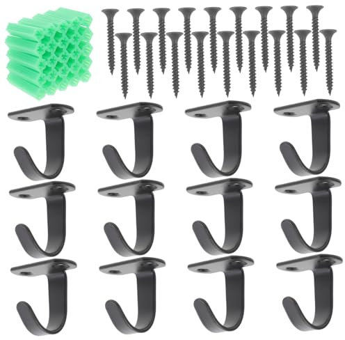 Homoyoyo 12piezas Ganchos De Montaje Para Pared Gancho De Techo Para Plantas Luces Decoración Acero Inoxidable Resistente