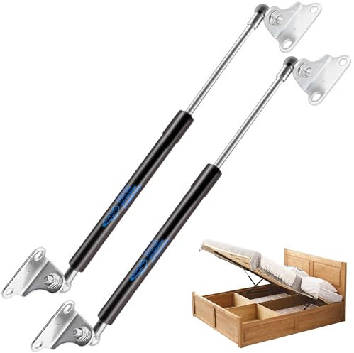 Koaudb 500MM 445N/100LB Amortiguadores con L soporte de montaje Amortiguador Pistones Hidraulicos Muebles para Puertas de armarios de cocina TV gabinete de almacenamiento tapa, 2PCS (20inch 100LB)