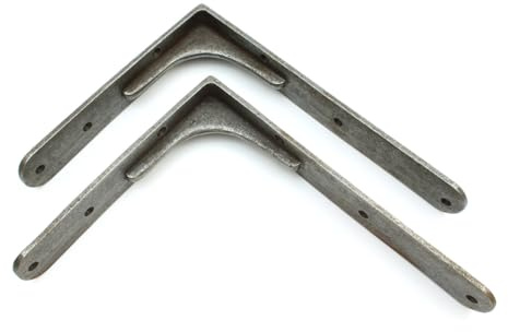 Pair of Corner Brace Gallows Style Antique Cast Iron Shelf Brackets - 165mm x 180mm