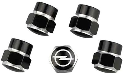 KSCZCB Auto Ventilkappen für Opel Astra J 2009-2015, Reifenventilkappen Ventilabdeckung Valve Cap Mit Dichtung Korrosionsbeständig Reifenwechsel Valve Zubehör,Black
