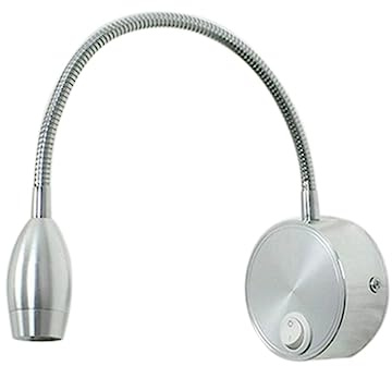 OSALADI LED Wandleuchte mit Flexiblem Arm 3w Aluminium Silber | Leselampe Bett Dimmbar, 360-grad Arm, Schlafzimmer und Wohnzimmer