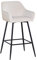 AINPECCA Tabouret de bar rembourré en velours avec dossier et accoudoirs, pieds en métal noir, chaise de comptoir de cuisine, petit déjeuner (velours beige, 1)