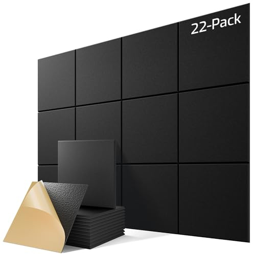 22 Pack Sound Proof Foam Panels for Walls, Acoustic Panels 12x12x0.4