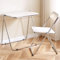 Ensemble table et chaises modernes pliables en acrylique avec plateau TV gris et blanc pour salon, chambre à coucher et cuisine