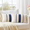 FDTERN 2er Set Boho Kissenbezug 30x50 Navy Blau,Dekorative Leinen Kissenbezüge Kissenhülle Dekokissenbezug Sofakissen Dekokissen Deko für Sofa Schlafzimmer Wohnzimmer