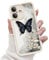 FUXICASE for iPhone 16 Case, Creative Butterfly Pattern Design for Girl Women, Soft Silicone Shockproof Anti-Scratch Protection Phone Cover for iPhone 16 (3D Black Butterfly)