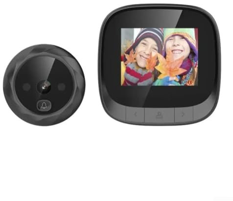 Jumplushion Spioncino elettronico per porta con schermo LCD da 2,4 pollici Spioncino digitale intelligente con obiettivo grandangolare da 90 gradi per archiviazione ciclica per la sicurezza domestica