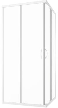 Box Doccia Angolare 80x80 cm Vetro Trasparente 4 mm Profili Bianchi h185cm mod. Grenada